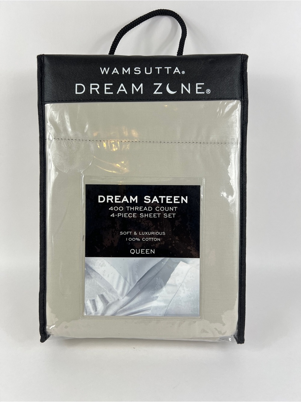 Wamsutta Dream Zone Queen Sheet Set Tan Sateen 400 TC Luxury Cotton 4 Pc NEW